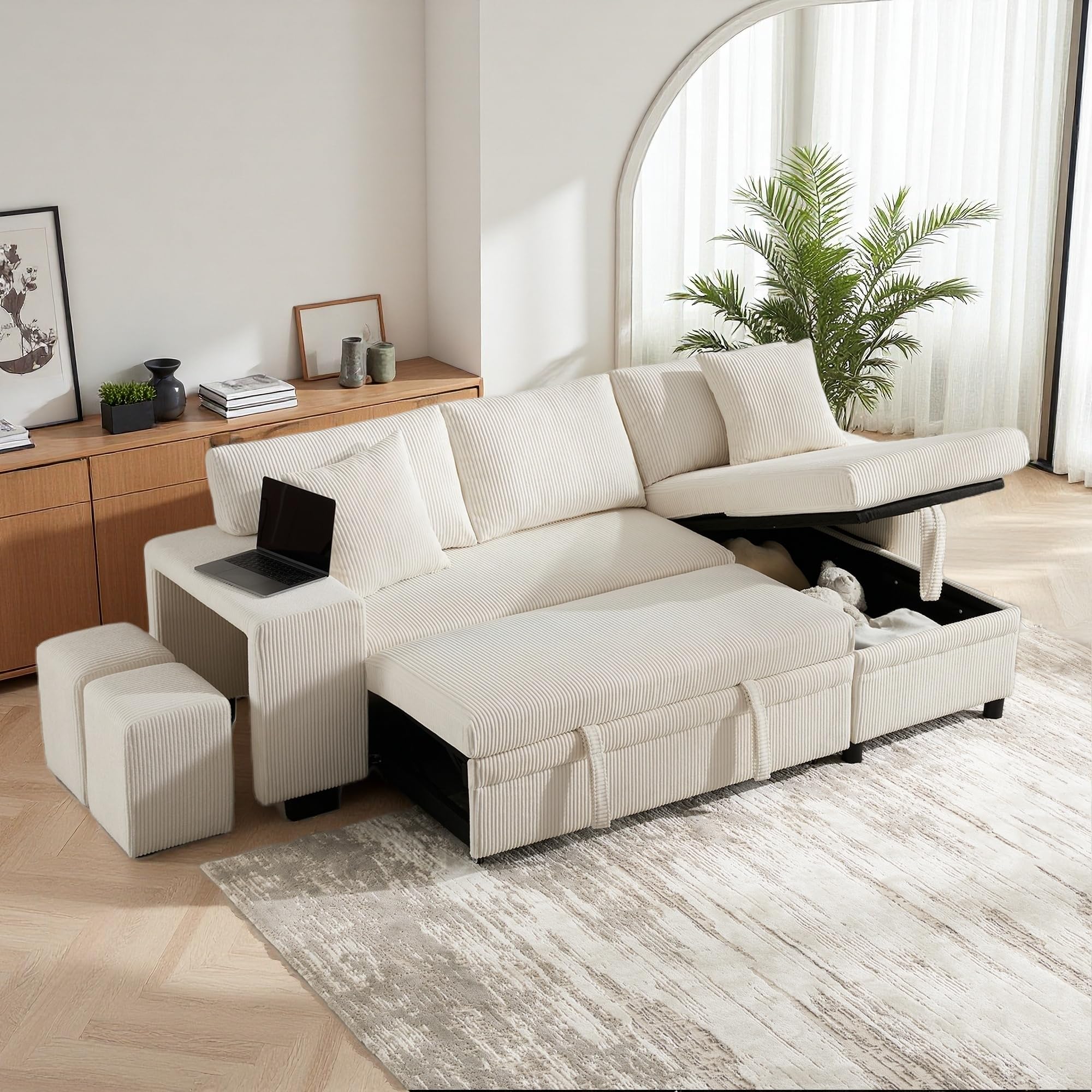 grekpol canapé d'angle convertible 145x248 à gauche or